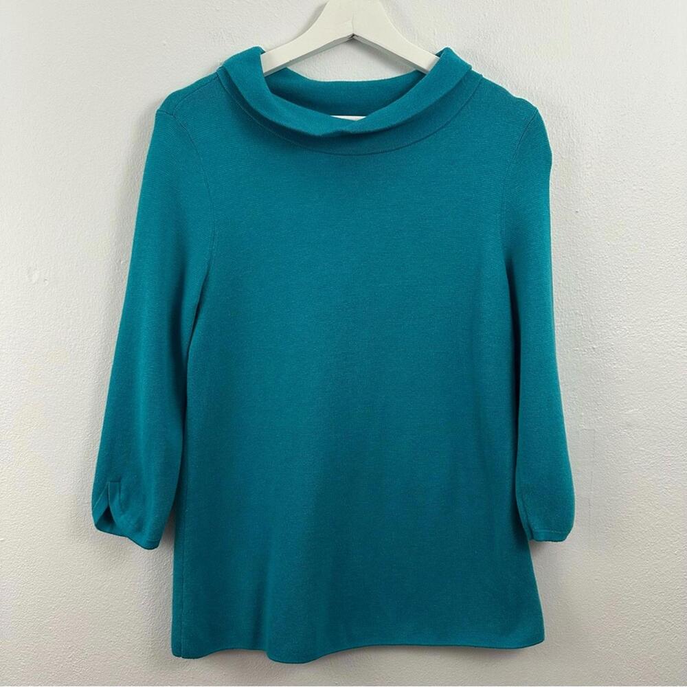 Talbots Mock Neck Blue Pullover Sweater Women's Size MP